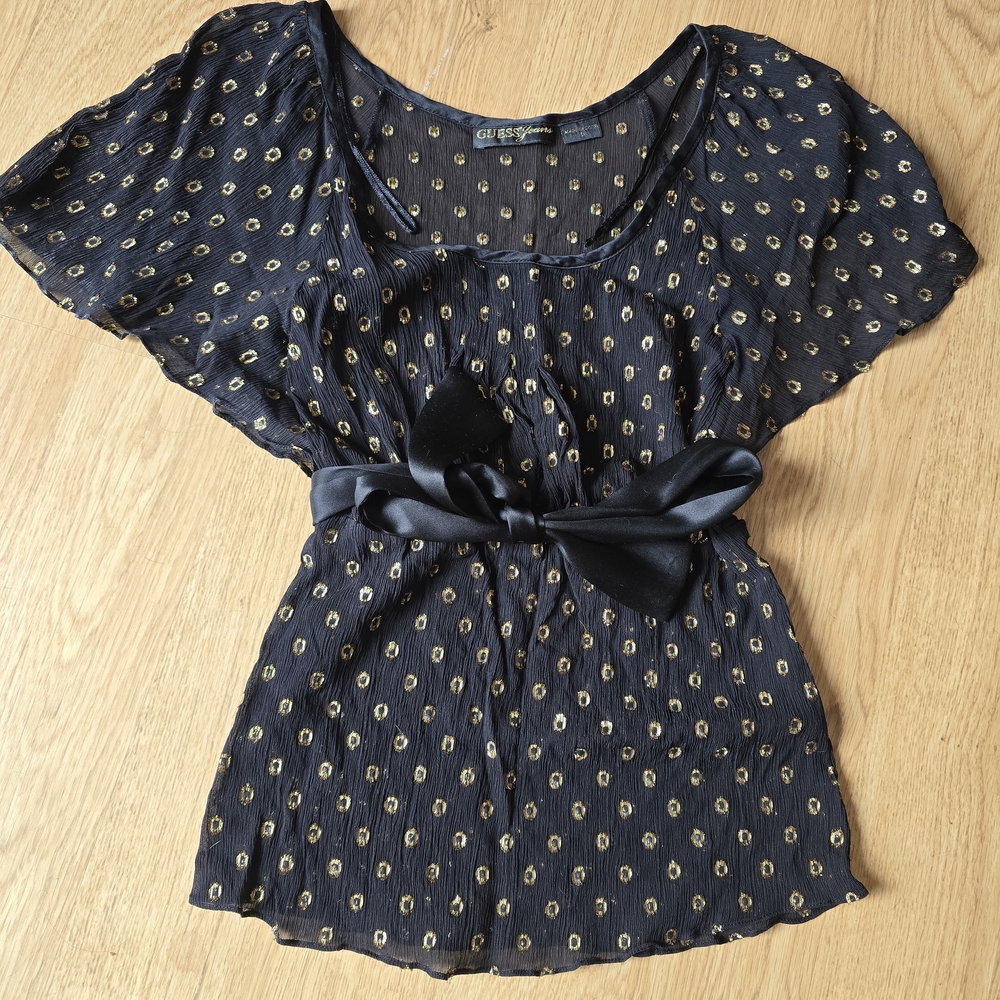 GUESS Black and Gold Women's Top